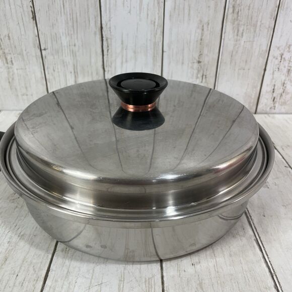 Vintage Duncan Hines 3-Ply 18-8 Stainless Steel 10.5" Skillet Fry Pan w/ Lid - Picture 2 of 12
